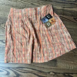 Orange tan new with tags silk vintage mini Judy Hornby skirt